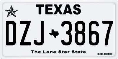 TX license plate DZJ3867