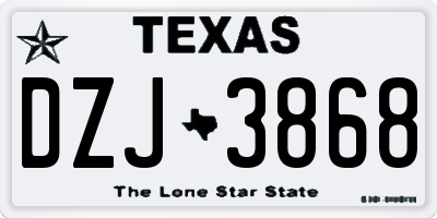 TX license plate DZJ3868