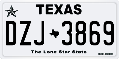 TX license plate DZJ3869