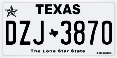 TX license plate DZJ3870