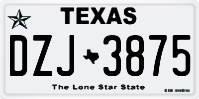 TX license plate DZJ3875