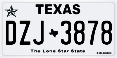 TX license plate DZJ3878