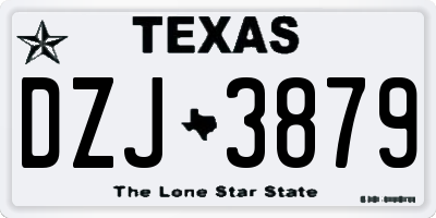 TX license plate DZJ3879