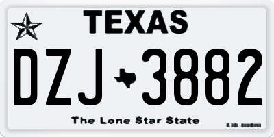 TX license plate DZJ3882
