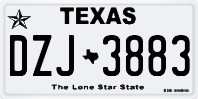 TX license plate DZJ3883