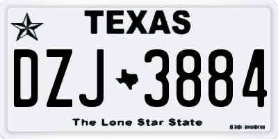 TX license plate DZJ3884