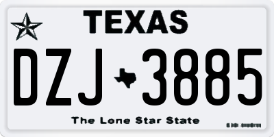TX license plate DZJ3885