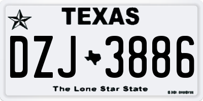 TX license plate DZJ3886