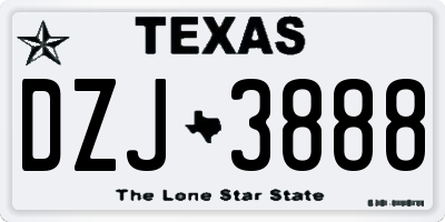 TX license plate DZJ3888