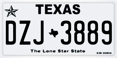 TX license plate DZJ3889