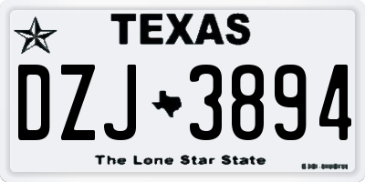 TX license plate DZJ3894