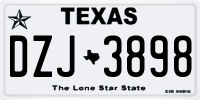 TX license plate DZJ3898