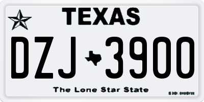 TX license plate DZJ3900