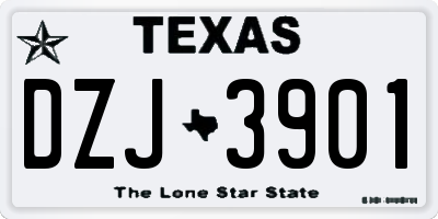 TX license plate DZJ3901