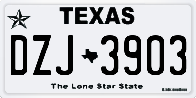 TX license plate DZJ3903