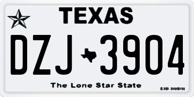 TX license plate DZJ3904