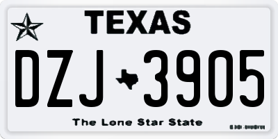 TX license plate DZJ3905