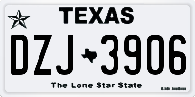 TX license plate DZJ3906