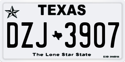 TX license plate DZJ3907