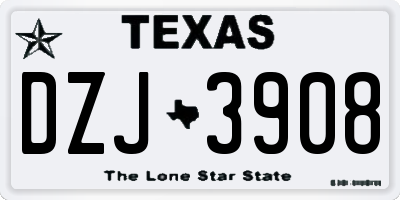 TX license plate DZJ3908