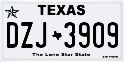 TX license plate DZJ3909