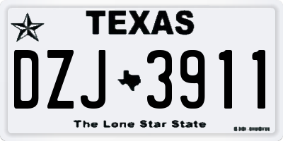 TX license plate DZJ3911