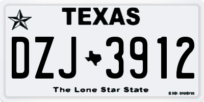 TX license plate DZJ3912