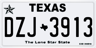 TX license plate DZJ3913