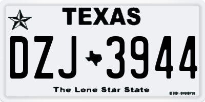 TX license plate DZJ3944