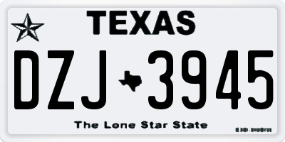 TX license plate DZJ3945