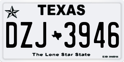 TX license plate DZJ3946