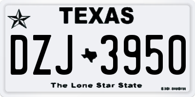 TX license plate DZJ3950