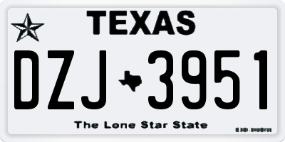 TX license plate DZJ3951