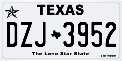 TX license plate DZJ3952