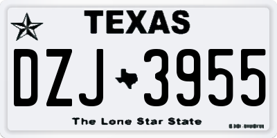 TX license plate DZJ3955