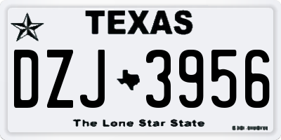 TX license plate DZJ3956