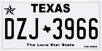 TX license plate DZJ3966