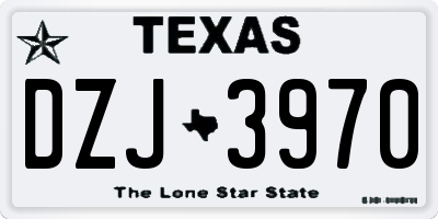 TX license plate DZJ3970