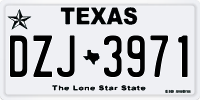 TX license plate DZJ3971