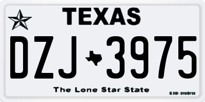 TX license plate DZJ3975