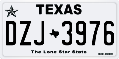 TX license plate DZJ3976