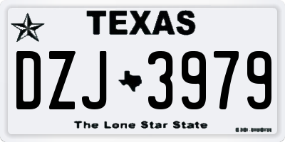TX license plate DZJ3979