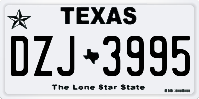 TX license plate DZJ3995