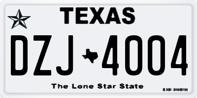 TX license plate DZJ4004