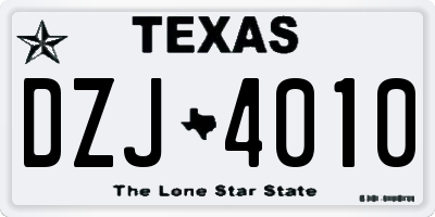 TX license plate DZJ4010