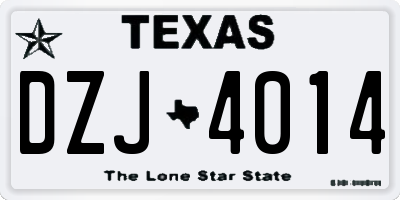 TX license plate DZJ4014