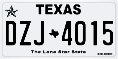 TX license plate DZJ4015