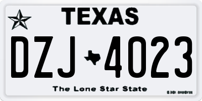 TX license plate DZJ4023