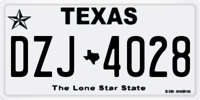 TX license plate DZJ4028
