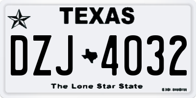 TX license plate DZJ4032